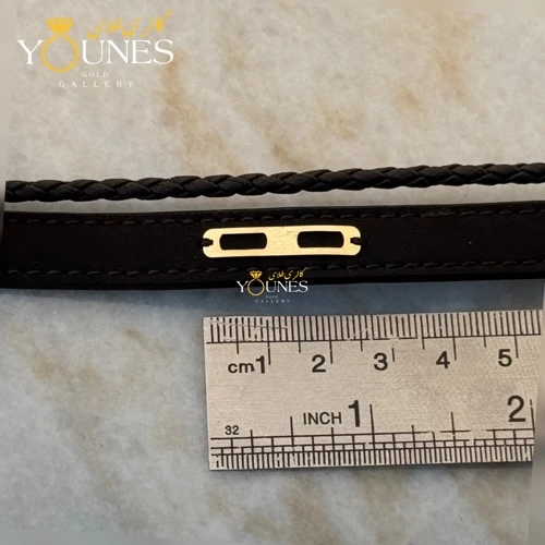 دستبند طلا چرم مردانه L152